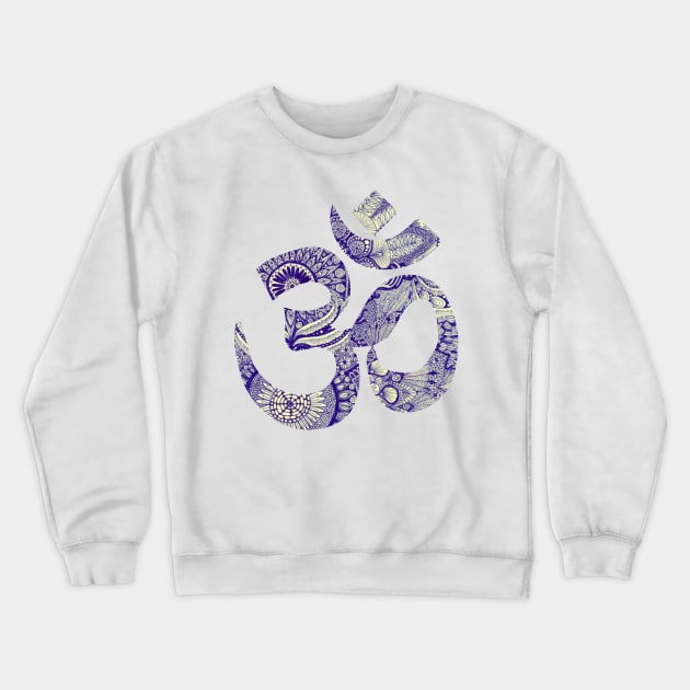 Om Blue Pattern Crewneck Sweatshirt by JuliesDesigns